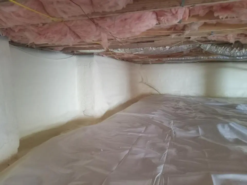 Crawl space encapsulation with closed-cell spray foam for Spray Foam Roofing in Genoa